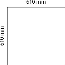 610 x 610 mm